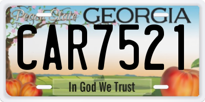 GA license plate CAR7521