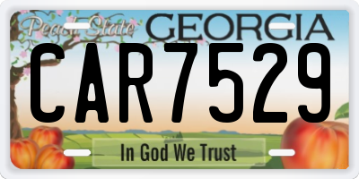 GA license plate CAR7529