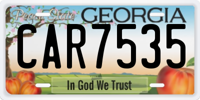 GA license plate CAR7535