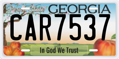 GA license plate CAR7537