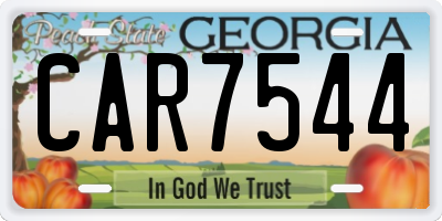 GA license plate CAR7544