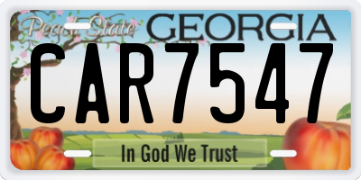 GA license plate CAR7547