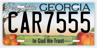 GA license plate CAR7555