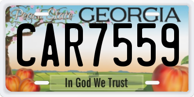 GA license plate CAR7559