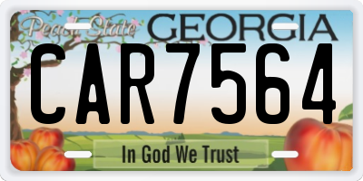 GA license plate CAR7564