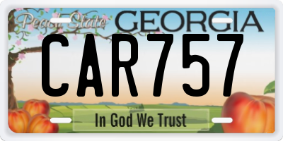 GA license plate CAR757