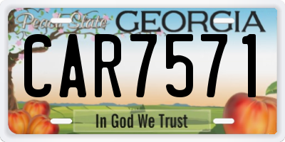 GA license plate CAR7571