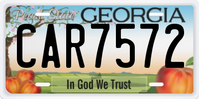 GA license plate CAR7572