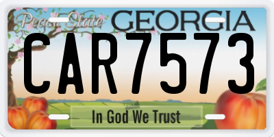 GA license plate CAR7573