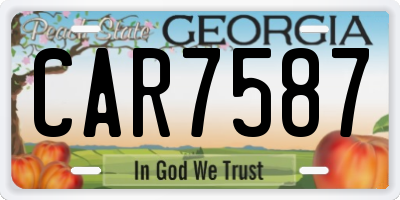 GA license plate CAR7587