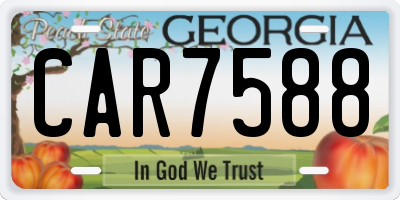 GA license plate CAR7588