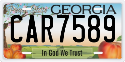 GA license plate CAR7589