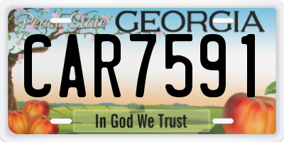 GA license plate CAR7591