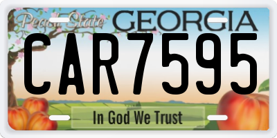 GA license plate CAR7595