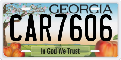 GA license plate CAR7606