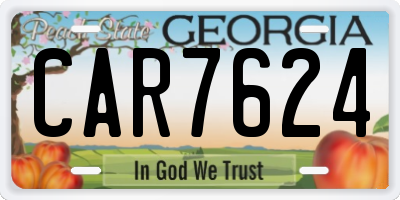 GA license plate CAR7624