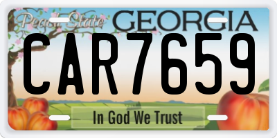 GA license plate CAR7659