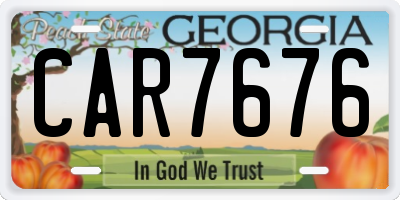 GA license plate CAR7676