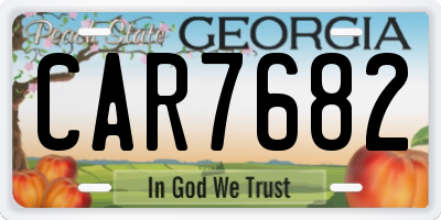 GA license plate CAR7682