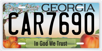 GA license plate CAR7690