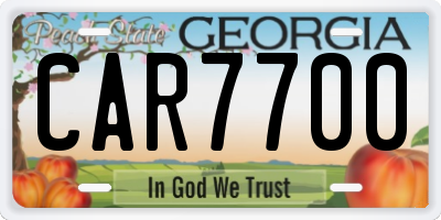 GA license plate CAR7700