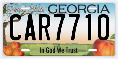 GA license plate CAR7710