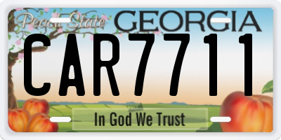 GA license plate CAR7711