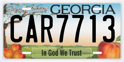 GA license plate CAR7713