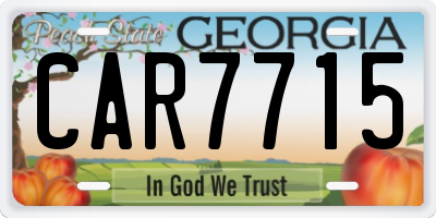 GA license plate CAR7715