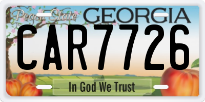 GA license plate CAR7726