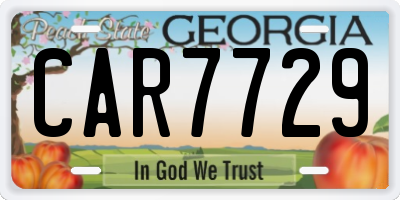 GA license plate CAR7729