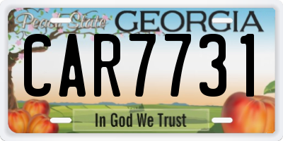 GA license plate CAR7731