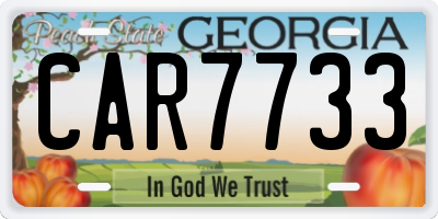 GA license plate CAR7733