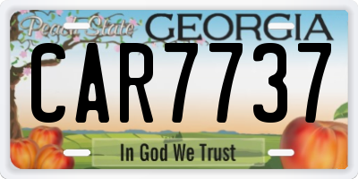 GA license plate CAR7737