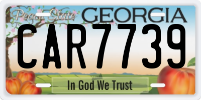 GA license plate CAR7739