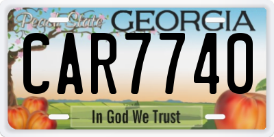 GA license plate CAR7740