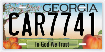 GA license plate CAR7741