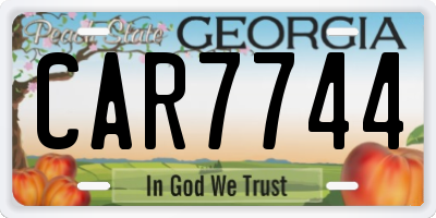 GA license plate CAR7744