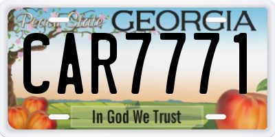 GA license plate CAR7771