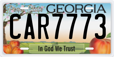 GA license plate CAR7773