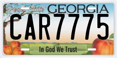 GA license plate CAR7775