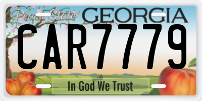 GA license plate CAR7779