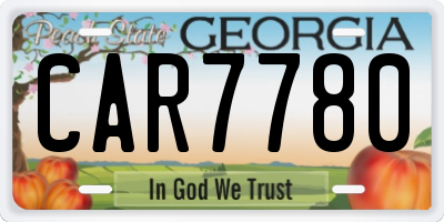 GA license plate CAR7780