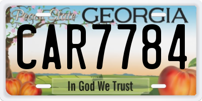 GA license plate CAR7784