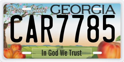 GA license plate CAR7785