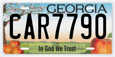 GA license plate CAR7790