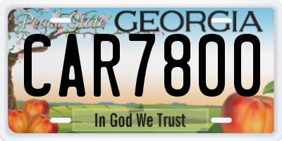 GA license plate CAR7800