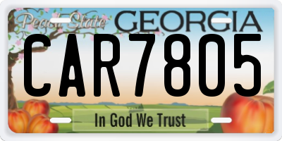 GA license plate CAR7805