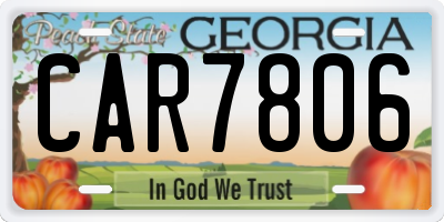 GA license plate CAR7806