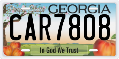 GA license plate CAR7808